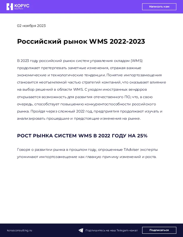 Российский рынок WMS 2022-2023