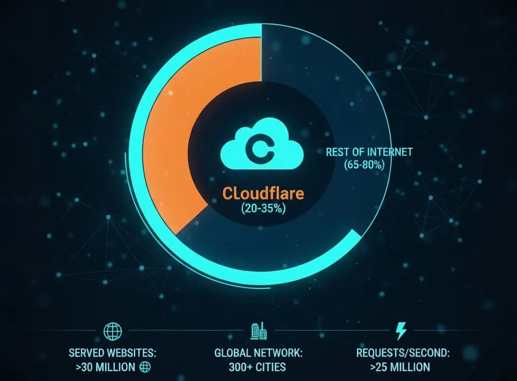 доля трафика Cloudflare 