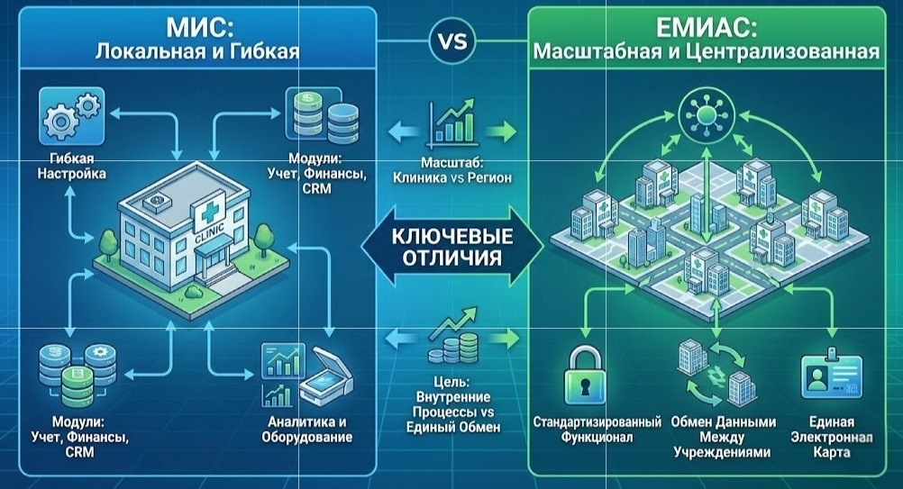 Чем МИС отличается от ЕМИАС