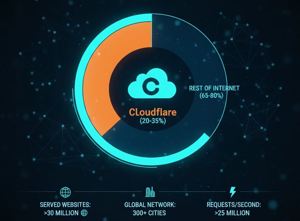 доля трафика Cloudflare 